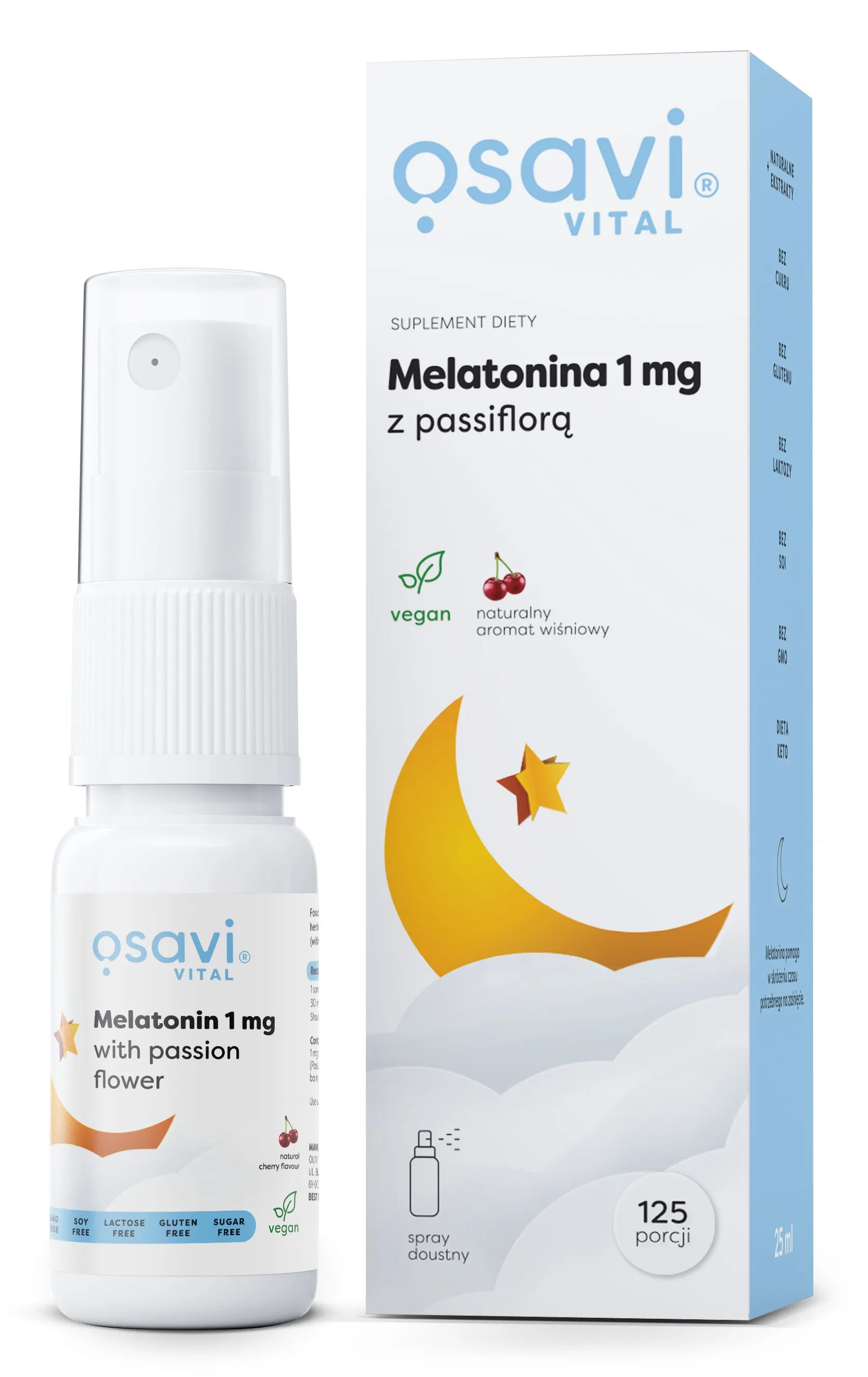 Osavi - Melatonin with Passiflora Oral Spray, 1mg (Cherry), 25 ml