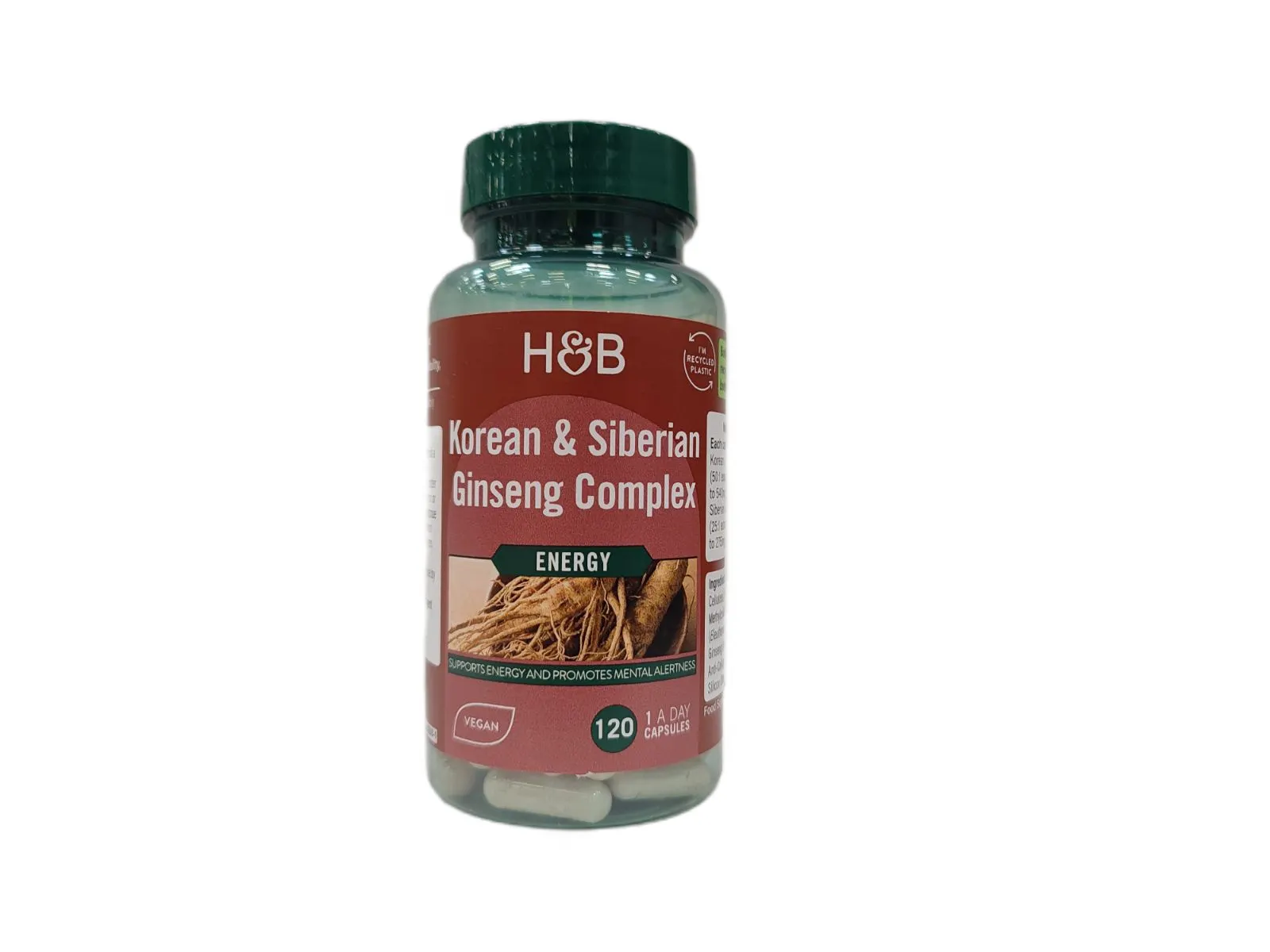 Holland & Barrett - Korean & Siberian Ginseng Complex, Żeń-szeń, 120 vcaps