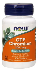 NOW Foods - Chrom, GTF Chromium, 200mcg, 100 tabletek