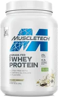 MuscleTech - Odżywka białkowa Grass-Fed 100% Whey Protein, Deluxe Vanilla, Proszek, 816g