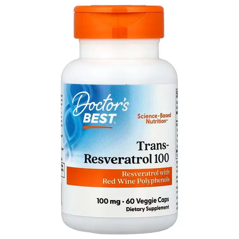 Doctor's Best - Trans-Resveratrol + ResVinol-25, 100mg, 60 vkaps