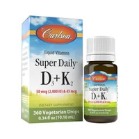 Carlson Labs - Super Daily D3 + K2, 2000 IU, Płyn, 10 ml