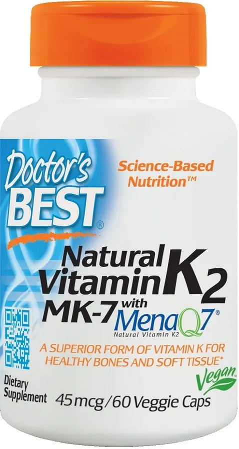 Doctor's Best - Witamina K2 MK7 + MenaQ7, 45µg, 60 vkaps