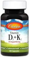 Carlson Labs - Vitamin D3 + K2, 60 capsules