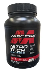 MuscleTech - Nitro-Tech, Odżywka Białkowa, Cookies & Cream, Proszek, 908g