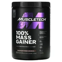 MuscleTech - 100% Mass Gainer, Chocolate Fudge Brownie, Powder, 2330g