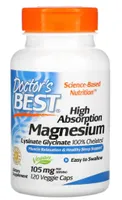 Doctor's Best - High Absorption Magnesium, Magnez, 105mg, 120 vkaps