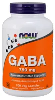 NOW Foods - GABA, 750mg, 200 vkaps