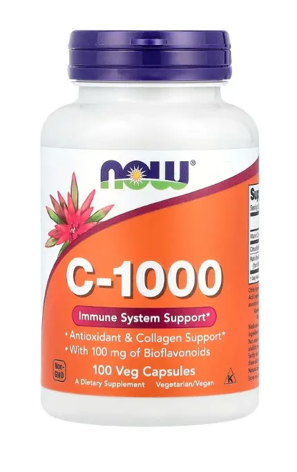 NOW Foods - Witamina C-1000 + 100mg Bioflawonoidów, 100 vkaps