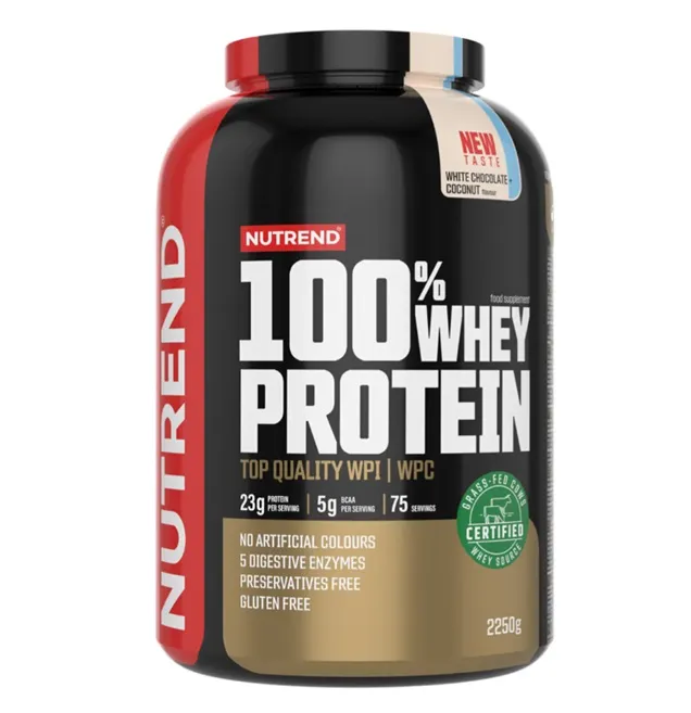 Nutrend - Odżywka Białkowa 100% Whey Protein, White Chocolate + Coconut, Proszek 2250g
