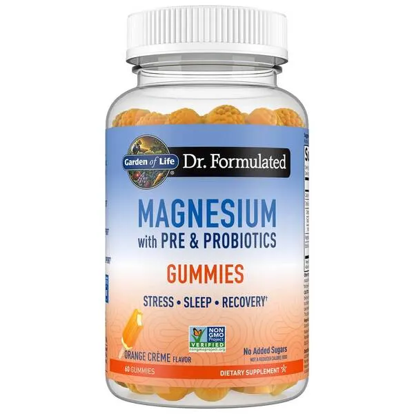 Garden of Life - Dr. Formulated Magnesium with Pre & Probiotics, Orange Creme, 60 żelków