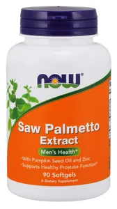 NOW Foods - Saw Palmetto Extract z Olejem z Pestek Dynii i Cynkiem, 80mg, 90 kapsułek miękkich