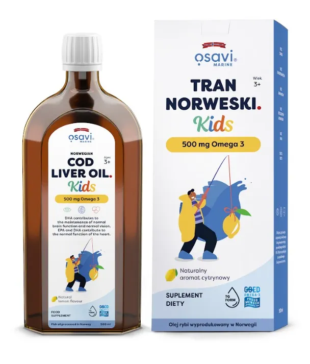 Osavi - Tran Norweski Kids, 500mg Omega 3, Cytryna, 500 ml