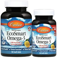 Carlson Labs - EcoSmart Omega-3, Lemon, 90 + 30 Softgeles