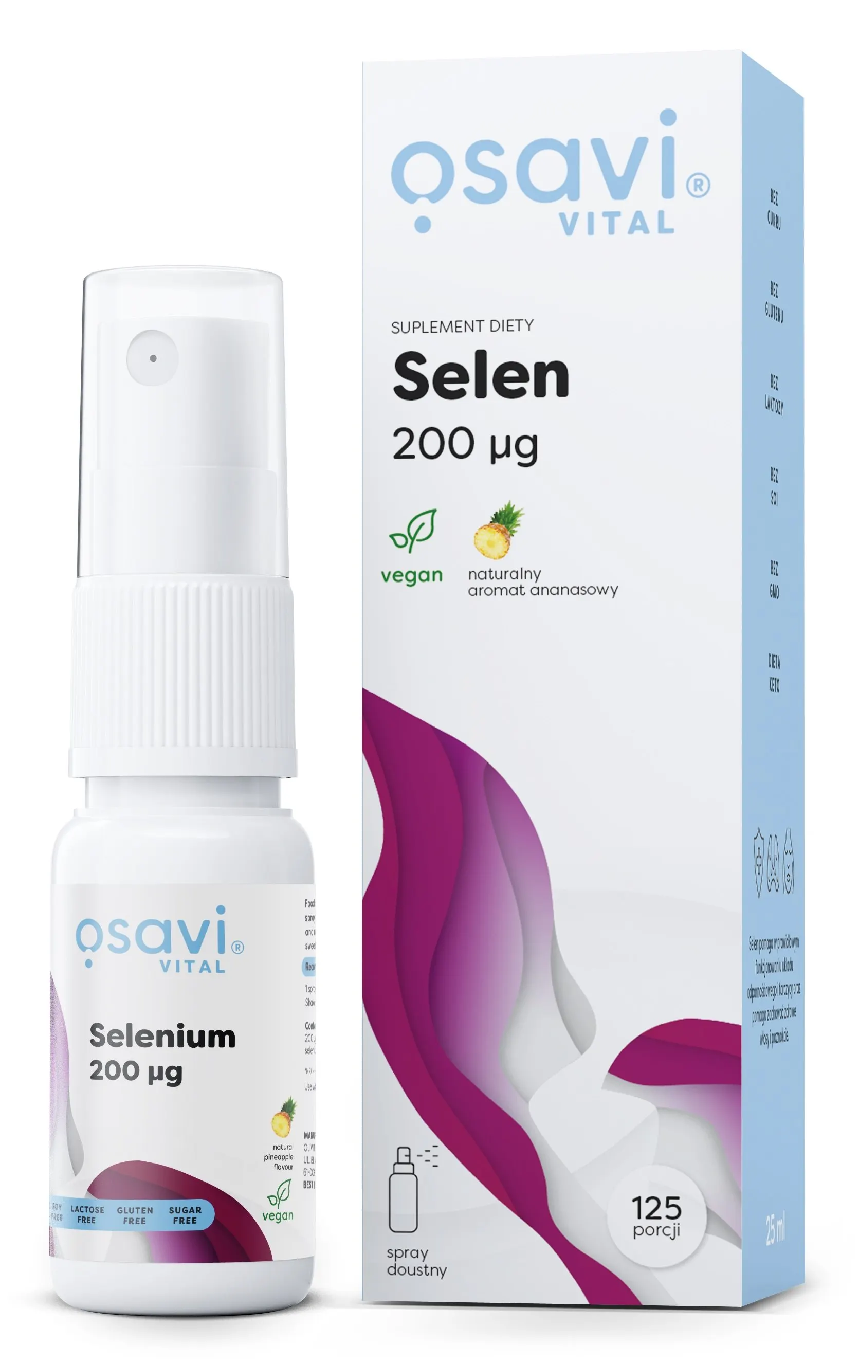 Osavi - Selen Spray Doustny, 200 µg, Ananas, 25 ml