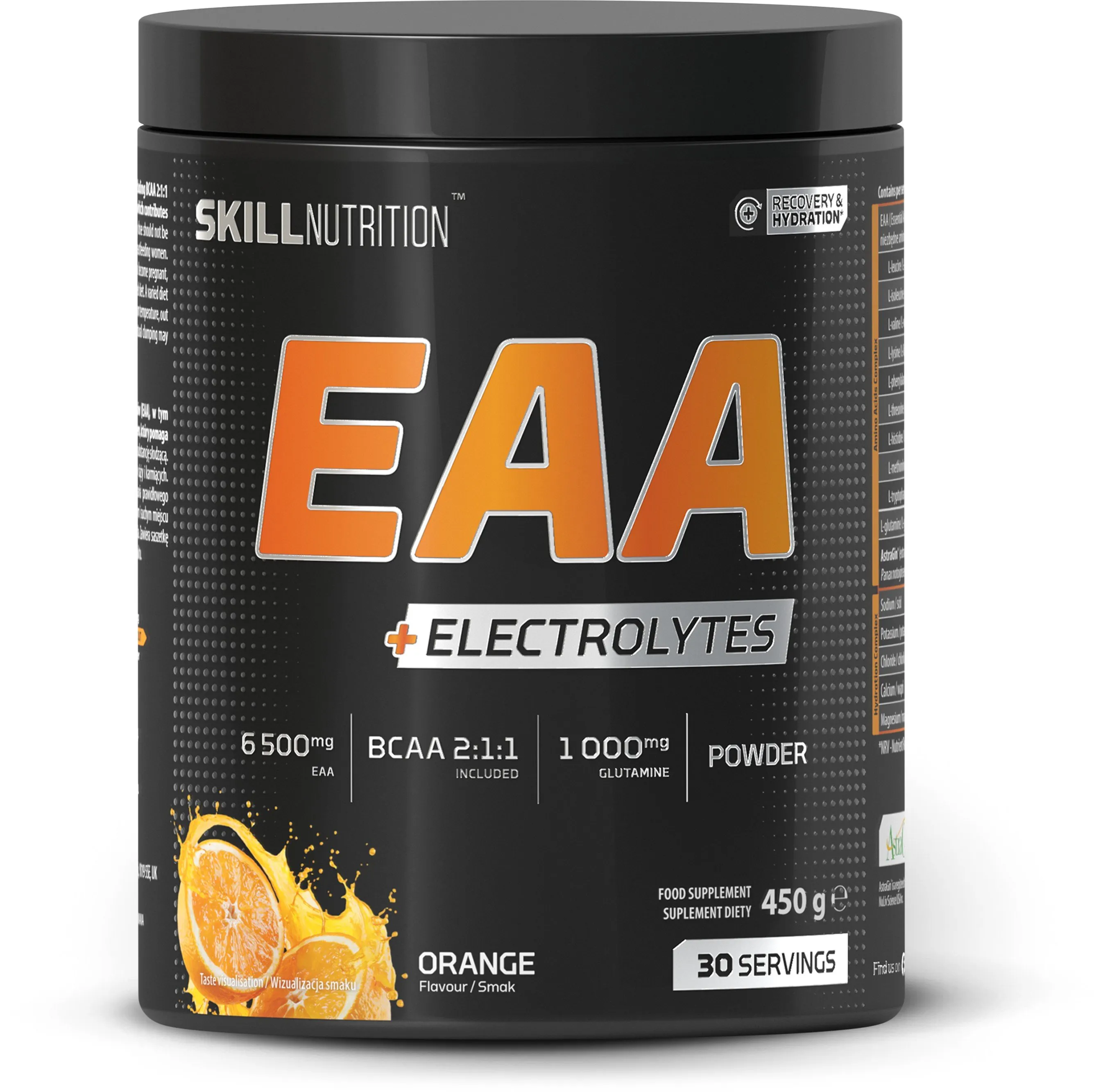 Skill Nutrition - Aminokwasy EAA + Elektrolity, Orange, 450g