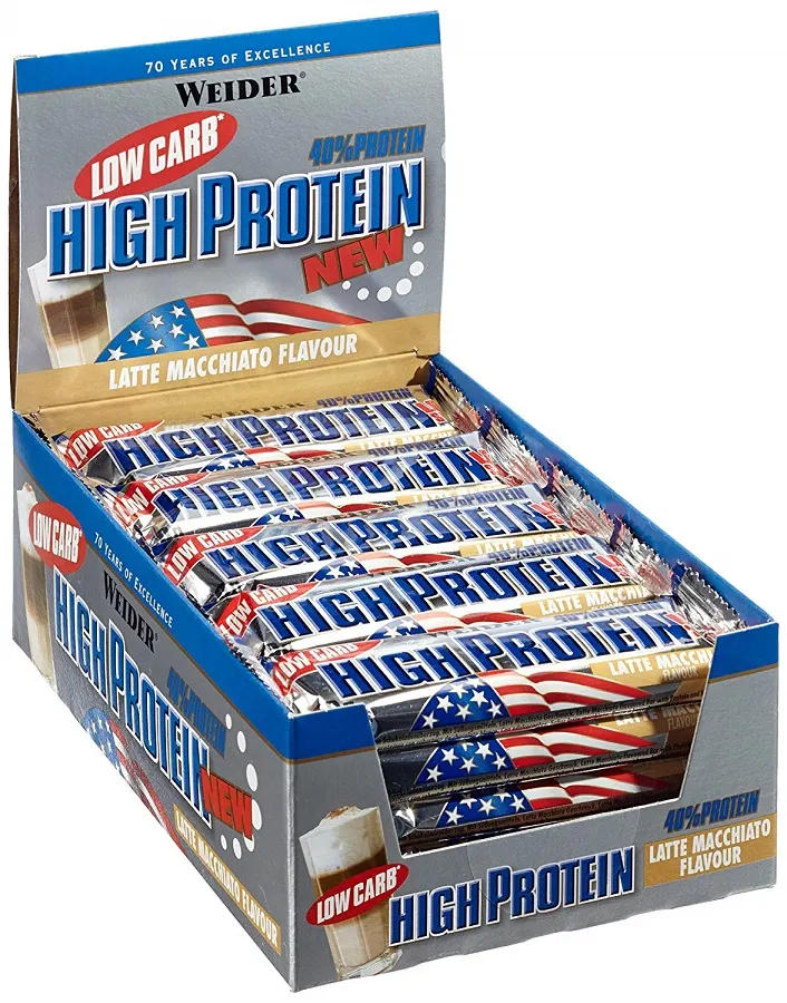Weider - 40% Low Carb High Protein Bar, Karmel Orzechowy, 24 batony (50g)