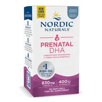 Nordic Naturals - Prenatal DHA, 830mg Omega 3 dla Kobiet w Ciąży, Bezsmakowe, 90 kapsułek miękkich