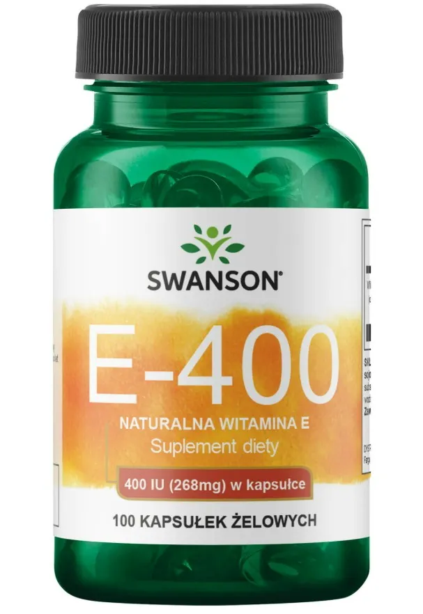 Swanson - Witamina E, 400 IU, 100 kapsułek miękkich
