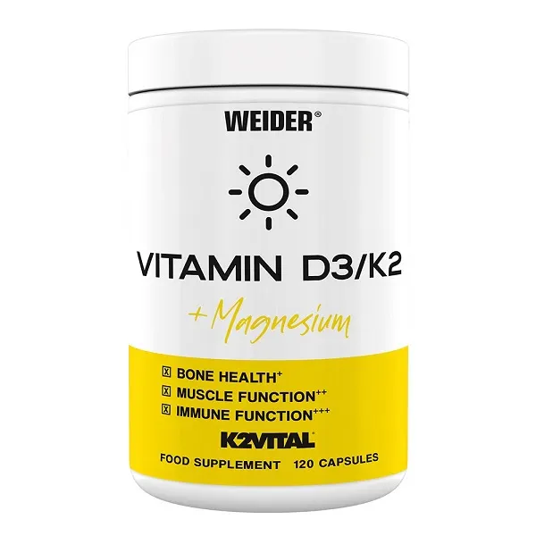 Weider - Witamina D3/K2 + Magnez, 120 kapsułek