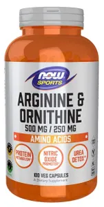 NOW Foods - Arginina i Ornityna, 500/250, 100 kapsułek