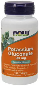 NOW Foods - Glukonian Potasu, Potassium Gluconate, 99mg, 100 tabletek