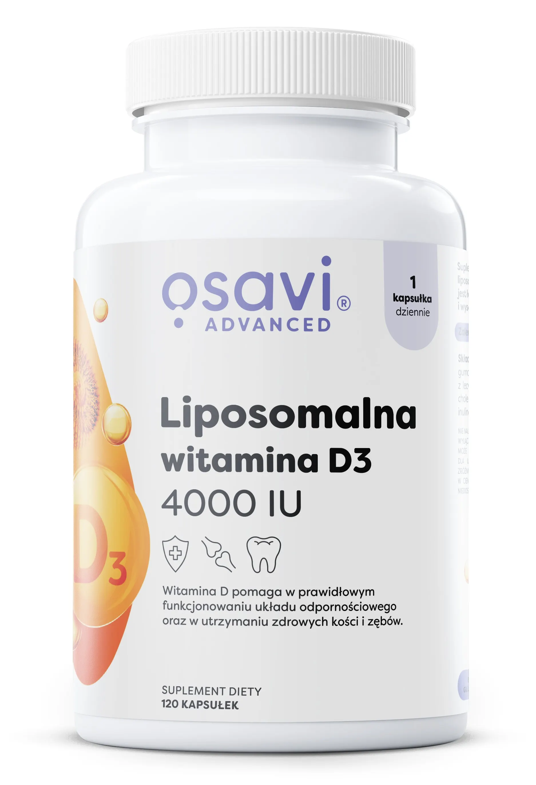 Osavi - Liposomalna Witamina D3, 4000 IU, 120 kapsułek