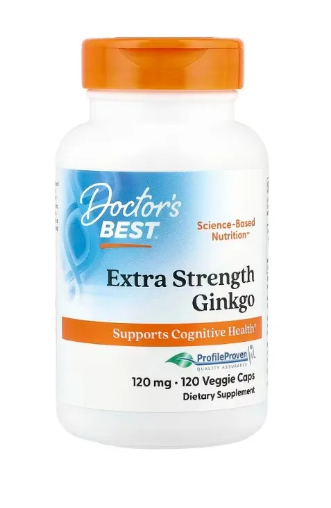 Doctor's Best - Gingko Biloba, Extra Power, Ginkgo Biloba, 120mg, 120 vkaps