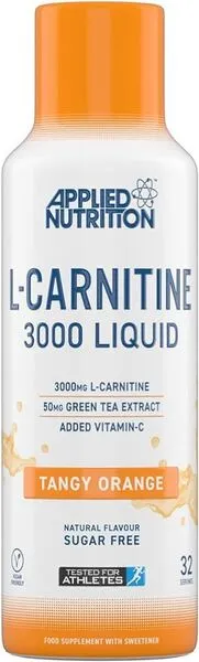Applied Nutrition - L-Karnityna w Płynie 3000 i Zielona Herbata, Ostra Pomarańcza, Płyn, 495 ml