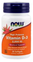 NOW Foods - Vitamin D3, 2000 IU, 30 Softgeles