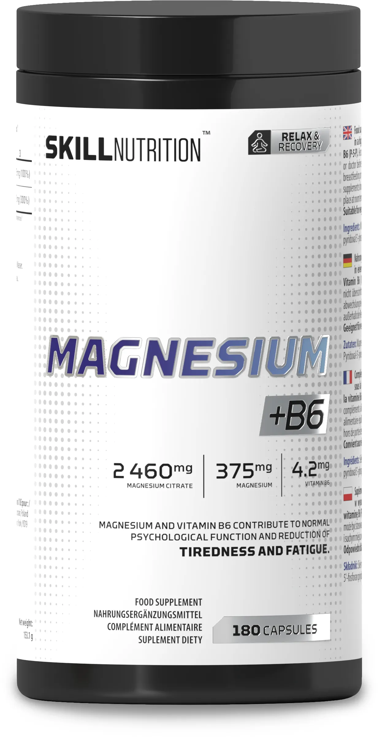 Skill Nutrition - Cytrynian Magnezu, 180 kapsułek