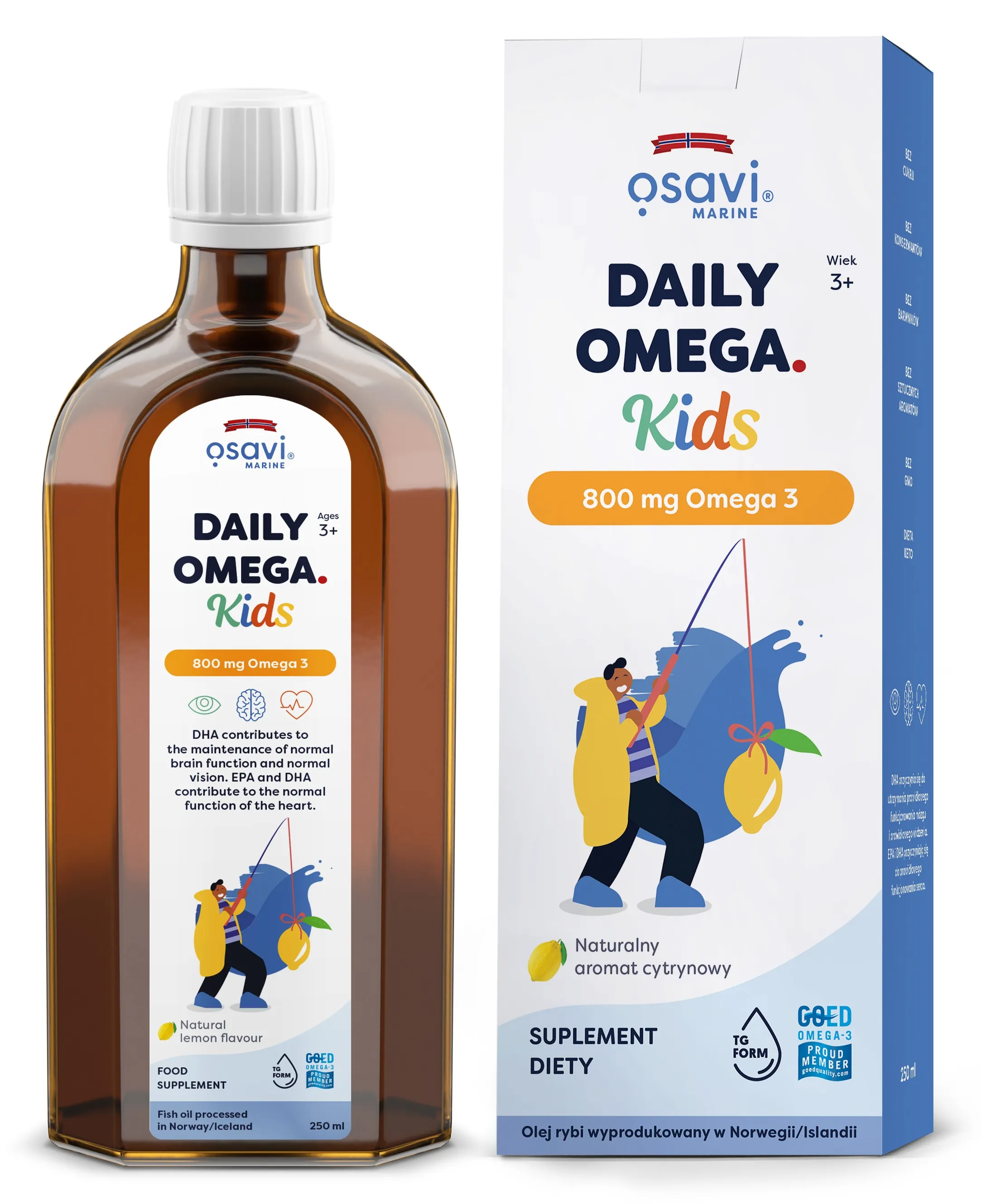 Osavi - Daily Omega Kids, 800mg Omega 3, Lemon, 250 ml