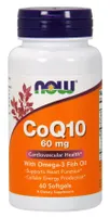 NOW Foods - Coenzyme Q10 60mg + Omega 3, 60 Softgeles