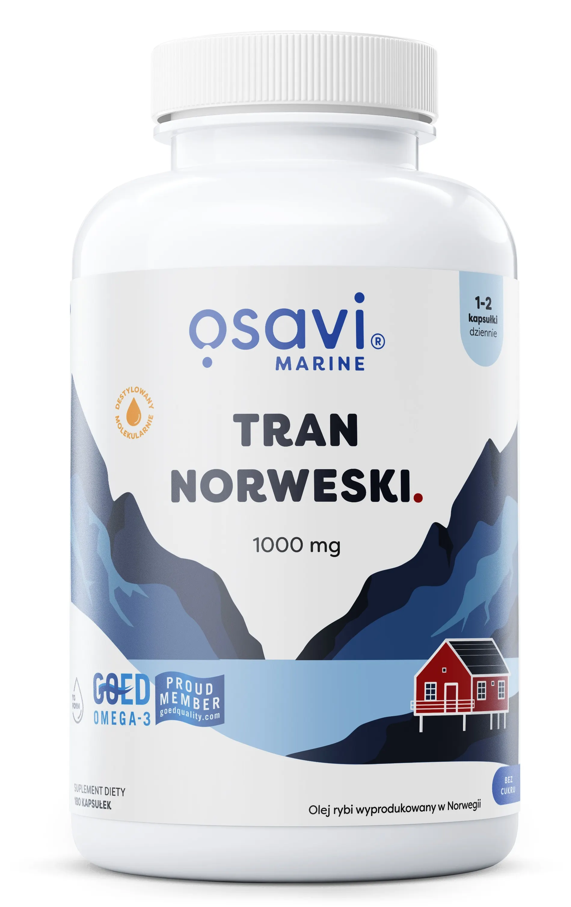 Tran Norweski Kapsułki, 1000mg (Cytryna) - 180 softgels