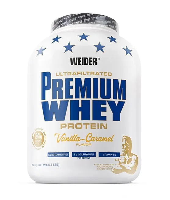 Weider - Odżywka Białkowa, Premium Whey, Wanilia-Karmel, Proszek, 2300g