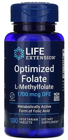 Life Extension - Optimized Folate, 100 vkaps 