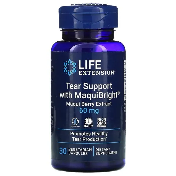 Life Extension - Tear Support with MaquiBright (Ekstrakt z Jagód Maqui), 60mg, 30 vkaps