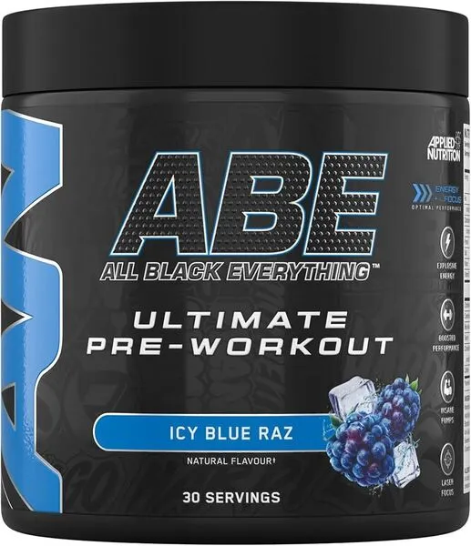 Applied Nutrition - Przedtreningówka, ABE - All Black Everything, Icy Blue Raz, Proszek 375g