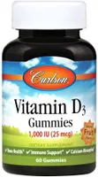 Carlson Labs - Vitamin D3, 1000 IU, Fruit Flavor, 60 Gummies