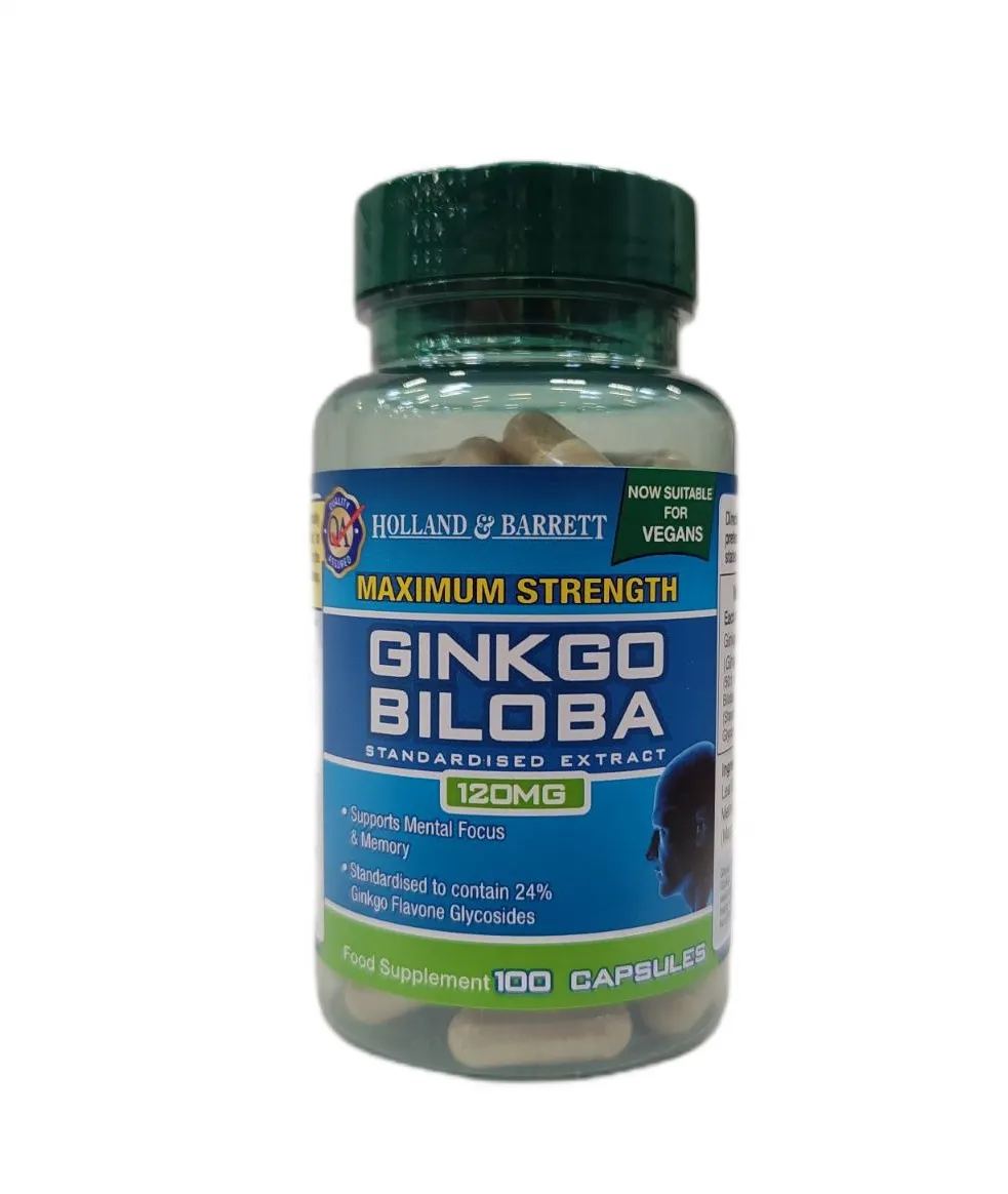 Holland & Barrett - Ginkgo Biloba, 120mg, 100 kapsułek