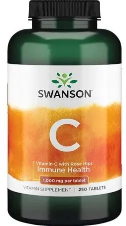 Swanson - Witamina C z Dziką Różą, 1000mg, 250 tabletek