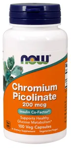 NOW Foods - Pikolinian Chromu, Chromium Picolinate, 200mcg, 100 kapsułek