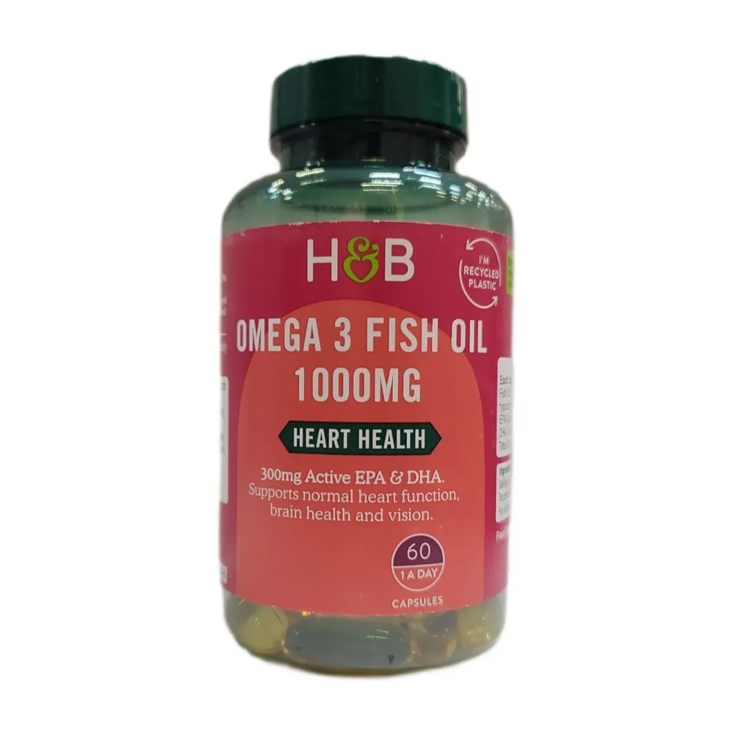 Holland & Barrett - Omega 3 Fish Oil, 1000mg, 60 kapsułek