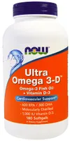 NOW Foods - Ultra Omega 3D, Vitamin D3, 180 softgels