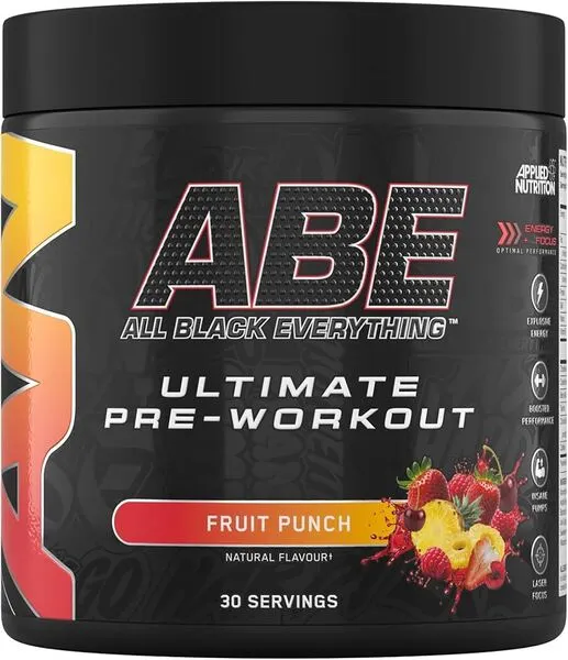 Applied Nutrition - Przedtreningówka, ABE - All Black Everything, Fruit Punch, Proszek 375g