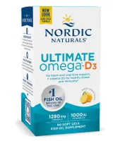 Nordic Naturals - Ultimate Omega D3, 1280mg, Lemon, 60 softgels