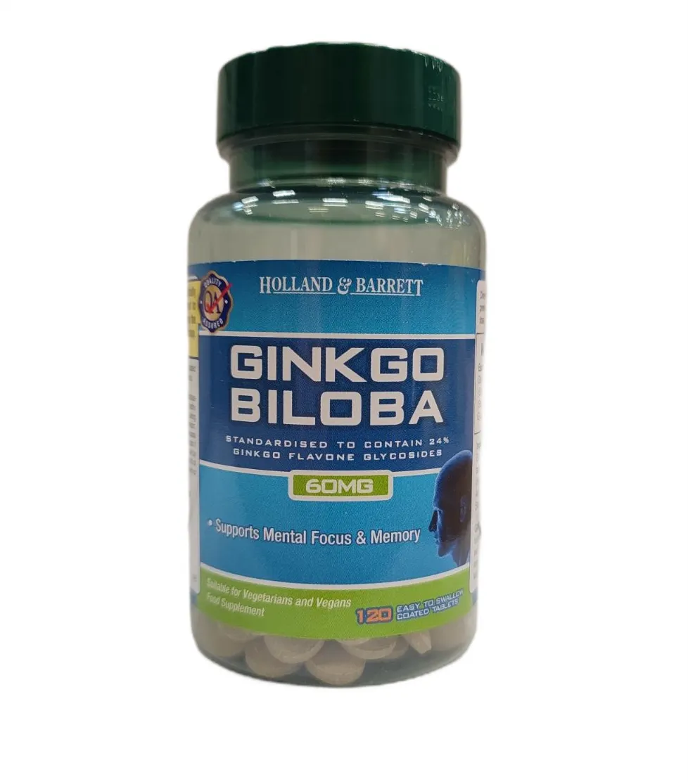 Holland & Barrett - Ginkgo Biloba, 60mg, 120 tabletek