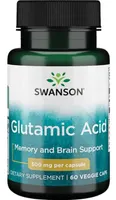 Swanson - Glutamic Acid, 500mg, 60Vegetarian Softgels