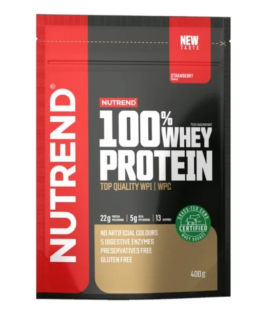 Nutrend - Odżywka Białkowa 100% Whey Protein, Truskawka, Proszek 400g