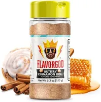 FlavorGod - Buttery Cinnamon Roll Flavored Seasoning, Proszek, 150g